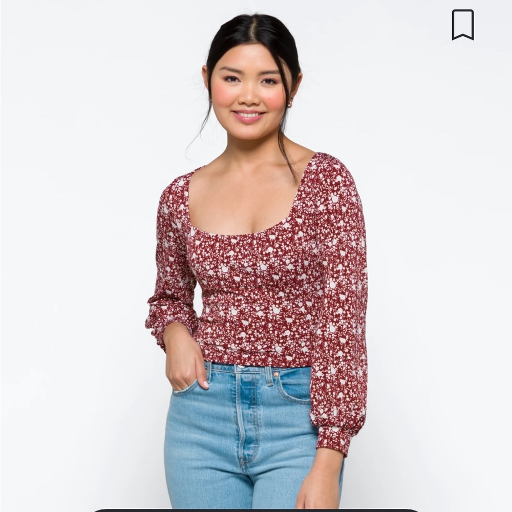 O) Lush Naomi Square Neck Knit Crop Top